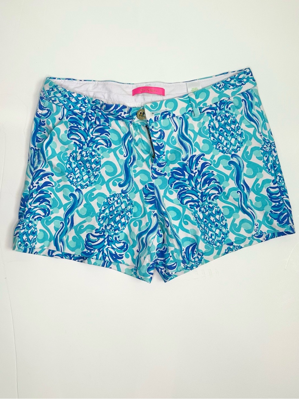 Lilly Pulitzer Blue Teal Pineapple-Print Women's Shorts
